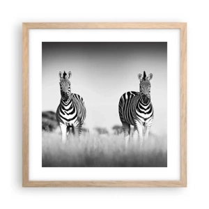 Plakát v rámu světlý dub - A přesto je svět černo-bílý - 40x40 cm