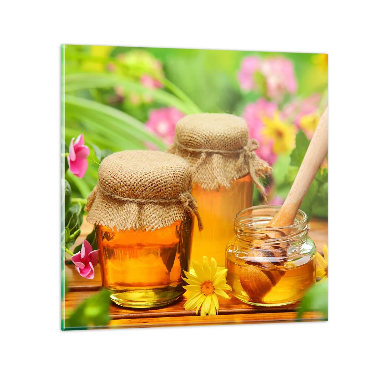 Obraz na skle - Sladce a květinově - 70x70 cm