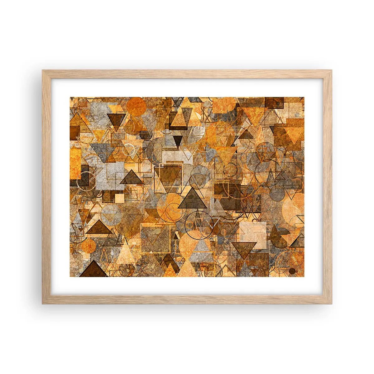 Plakát v rámu světlý dub - Svět zachycený v podobě - 50x40 cm