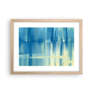 Plakát v rámu světlý dub - Kompozice v tyrkysu - 40x30 cm