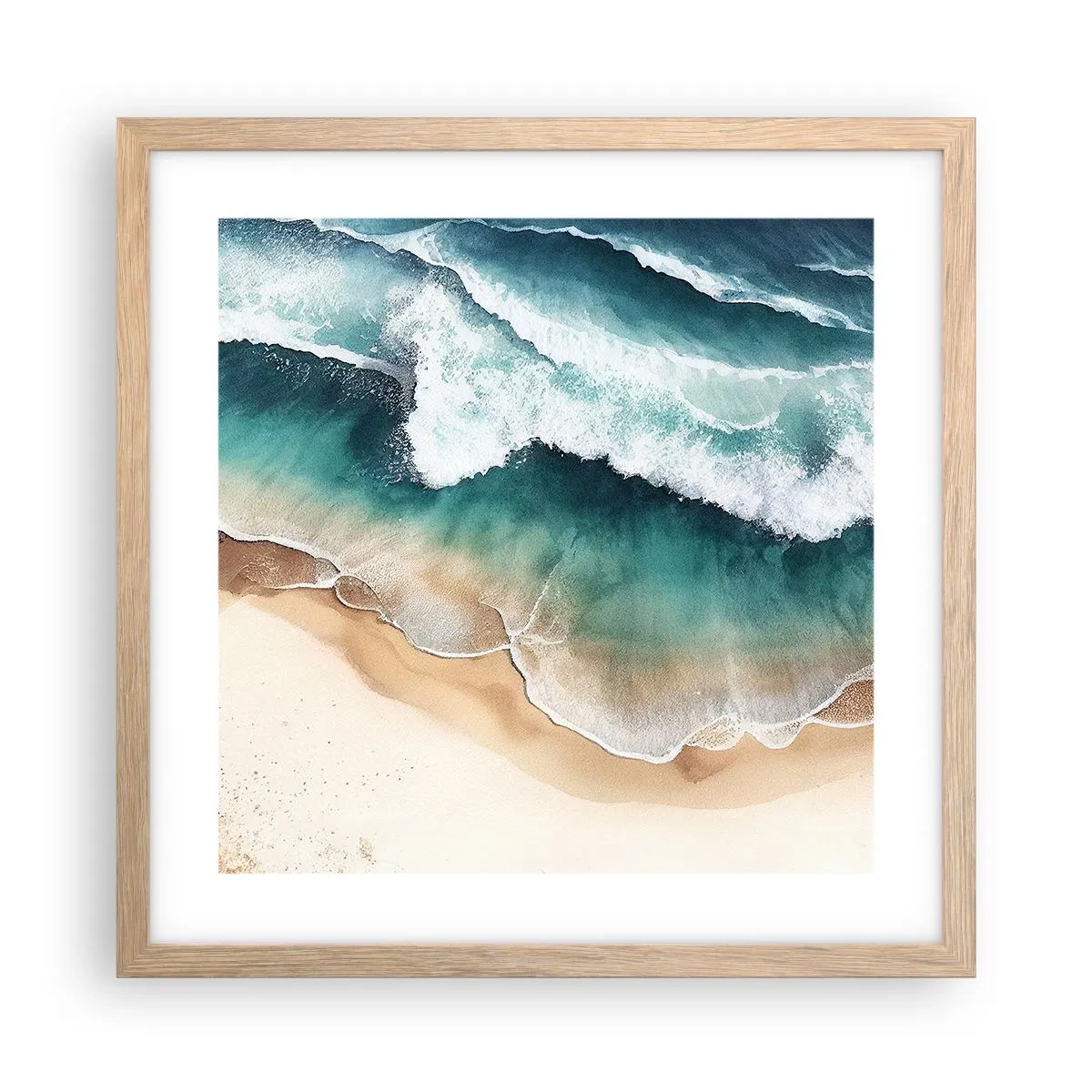 Plakát v rámu světlý dub - Odvěké setkání - 40x40 cm