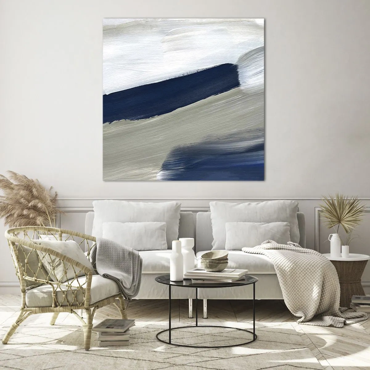 Obraz na skle - Setkání s bílou - 60x60 cm