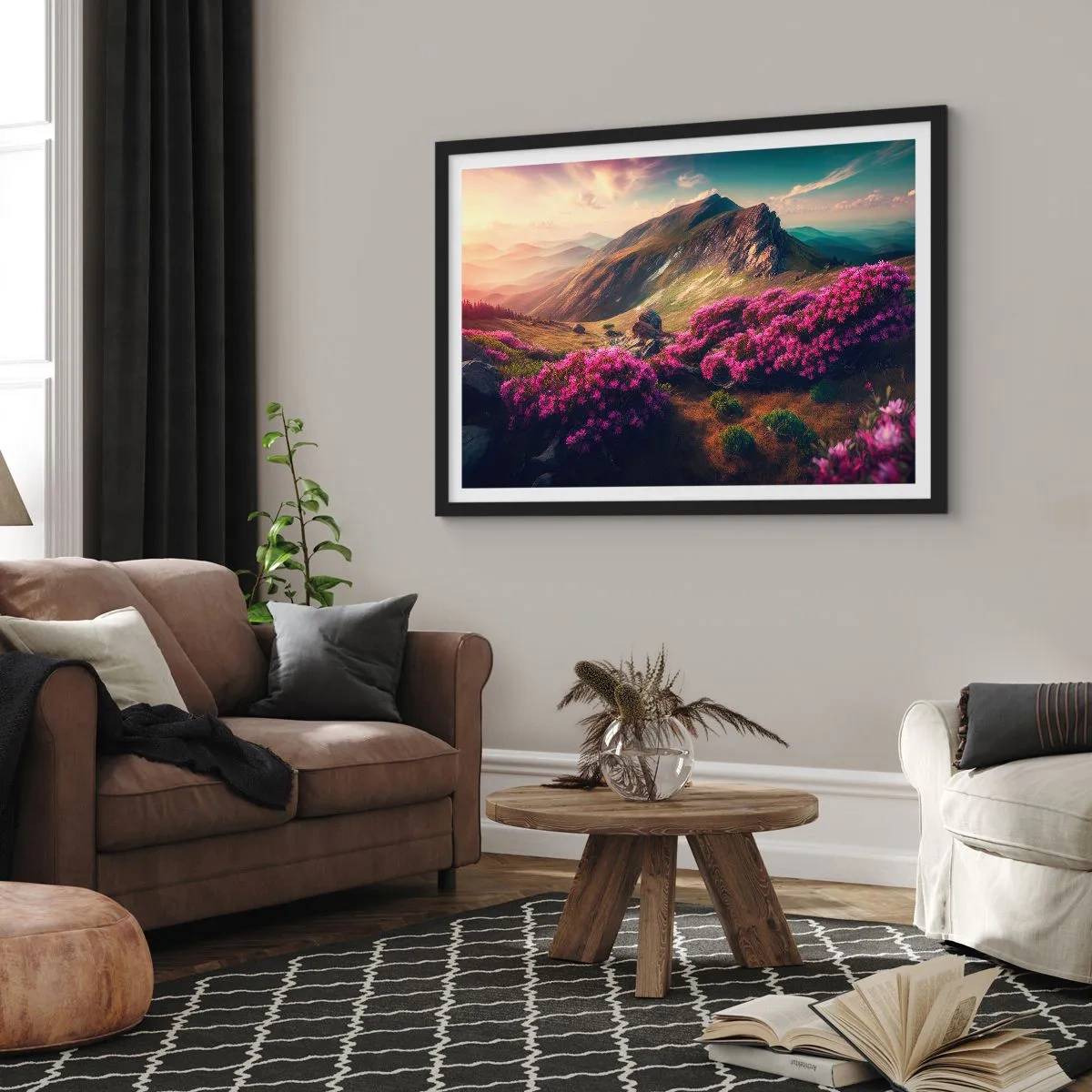 Plakát v černém rámu - Léto na horách - 91x61 cm