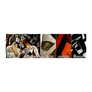 Vzor Fototapety Samolepicí Deluxe Sticker - Sošný polibek - Zamilovaný pár, Kubismus, Polibek - 100x30 cm