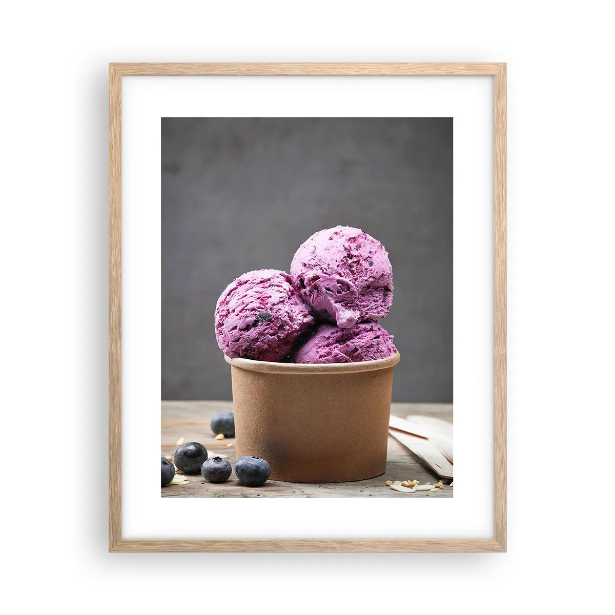 Plakát v rámu světlý dub - Sladkost a chlad - 40x50 cm