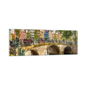 Obraz na skle - Jaro u kanálu - 90x30 cm