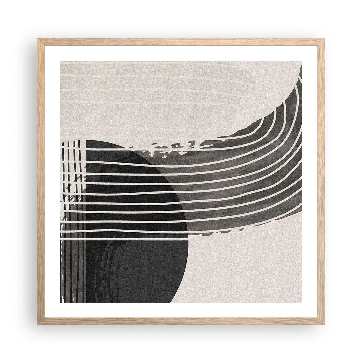 Plakát v rámu světlý dub - Tam a zpět - 60x60 cm