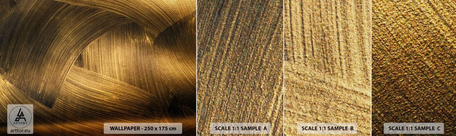 Vzor Fototapety Premium Canvas - Ve zlatém labyrintu - Abstrakce, Kus, Zlato - 100x30 cm