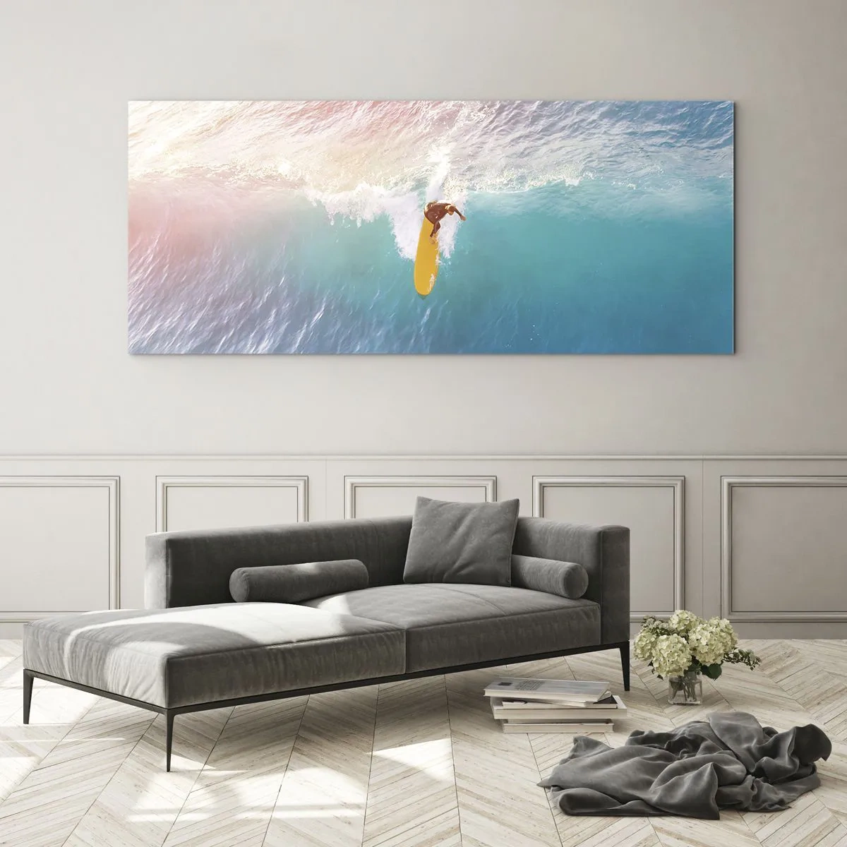 Obraz na skle - Oceanický jezdec - 120x50 cm