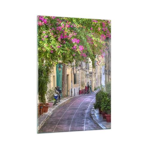 Obraz na skle - Kvetoucí zákoutí - 50x70 cm
