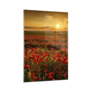 Obraz na skle - Mezi vlnami šumících luk, mezi záplavou květů - 80x120 cm