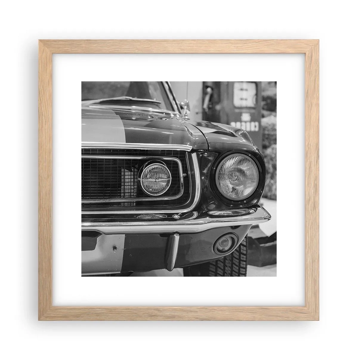 Plakát v rámu světlý dub - Divoká jízda - 30x30 cm