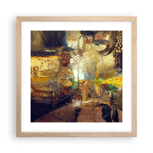 Plakát v rámu světlý dub - Zima, tepleji, horko - 40x40 cm