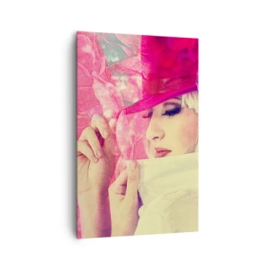 Obraz na plátně - Retro portrét v růžové mlze - 80x120 cm