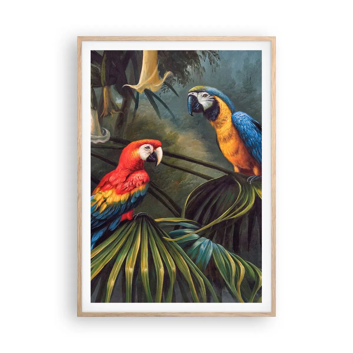 Plakát v rámu světlý dub - Romantismus v tropech - 70x100 cm