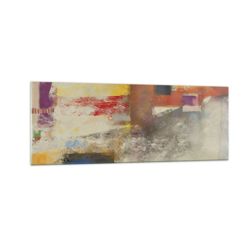 Obraz na skle - Geometrie barev - 140x50 cm