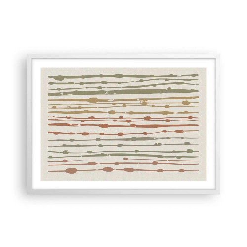 Plakát v bílém rámu - Hudební záznam barev - 70x50 cm