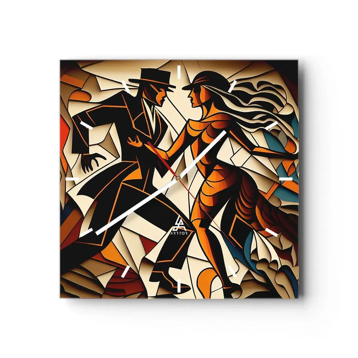 Nástěnné hodiny - Tanec vřelosti a vášně - 30x30 cm
