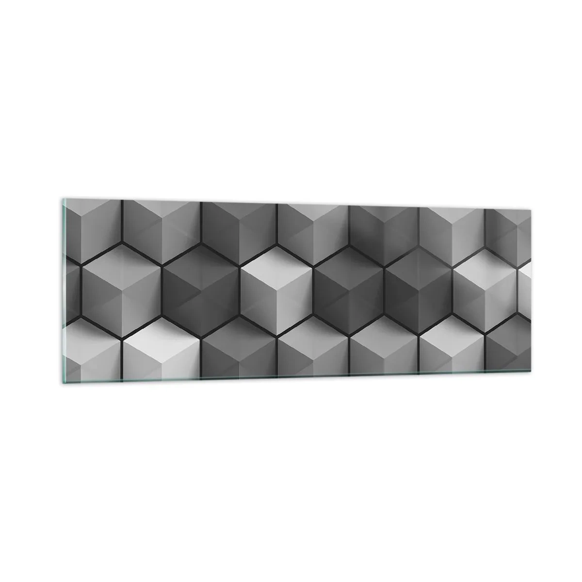 Obraz na skle - Kubistické puzzle - 90x30 cm