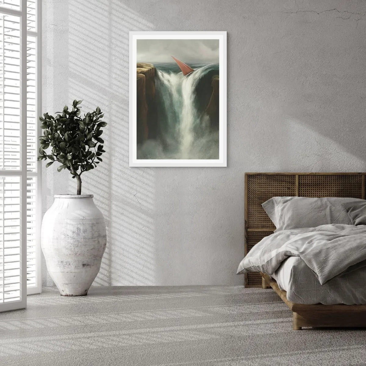 Plakát v bílém rámu - Životní varování - 50x70 cm