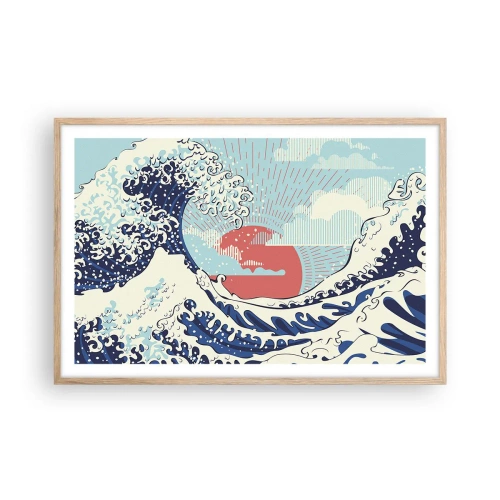 Plakát v rámu světlý dub - Z japonských inspirací - 91x61 cm
