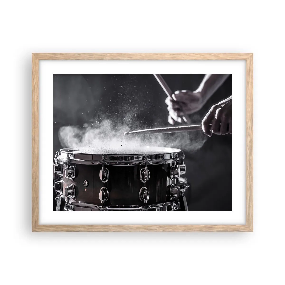 Plakát v rámu světlý dub - Puls hudby - 50x40 cm