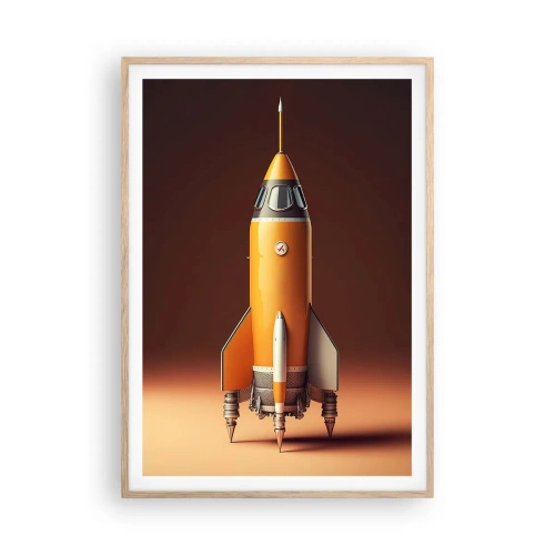 Plakát v rámu světlý dub - Začíná to snem - 70x100 cm