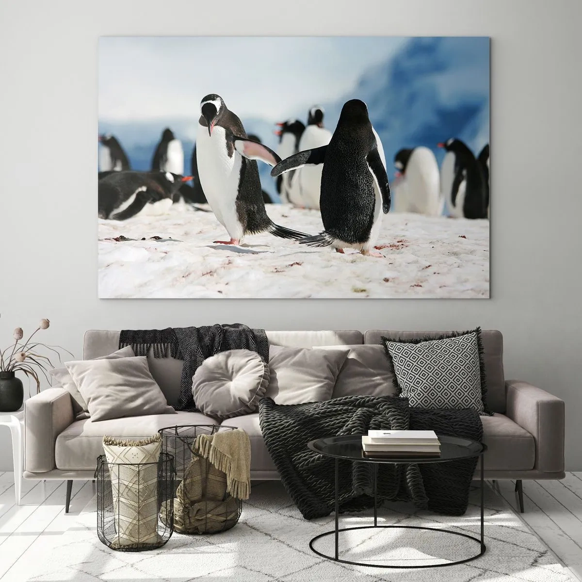 Obraz na skle - Tanec na sněhu - 100x70 cm