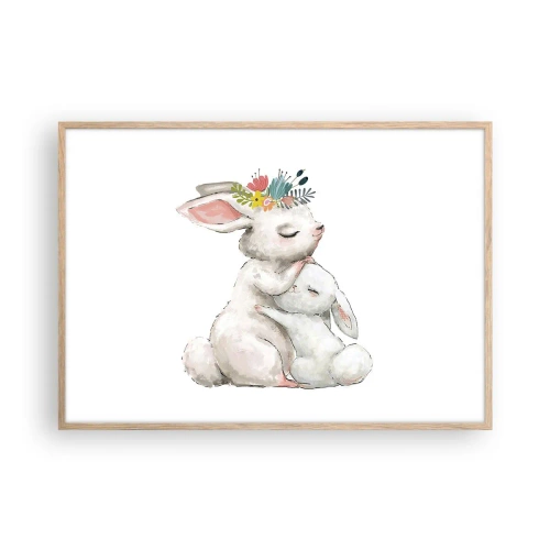Plakát v rámu světlý dub - Nejlepší je u mámy - 100x70 cm