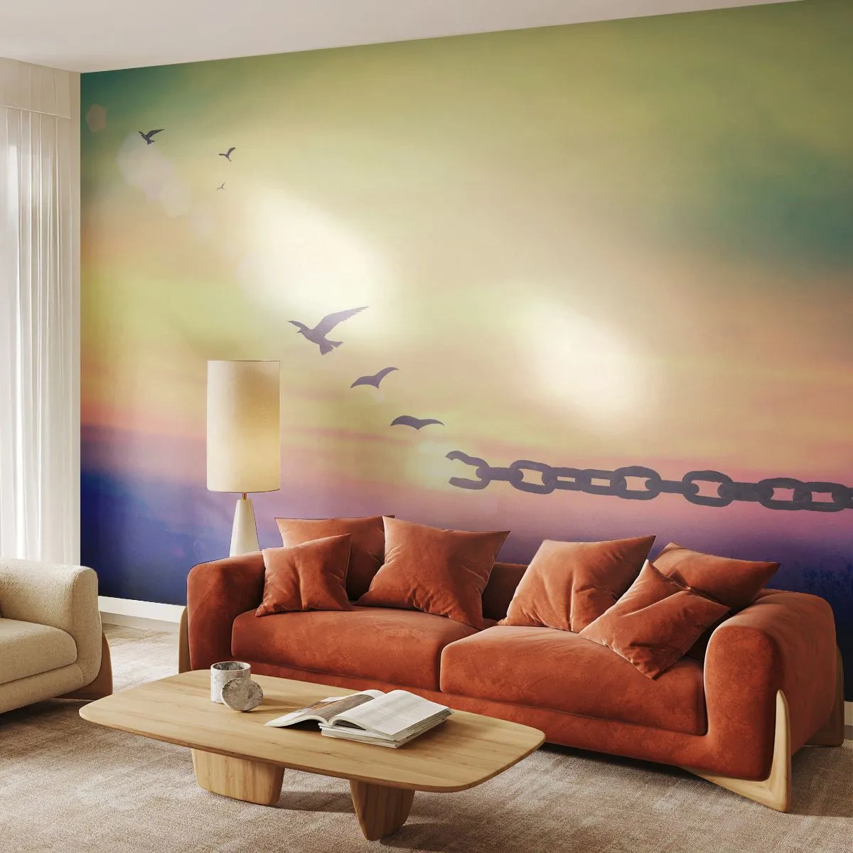 Fototapeta Premium Sand - Vítězství svobody - Abstrakce, Ptactvo, Kus - 100x70 cm