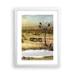 Plakát v bílém rámu - „Z ráje opět pramenila řeka…“ - 30x40 cm