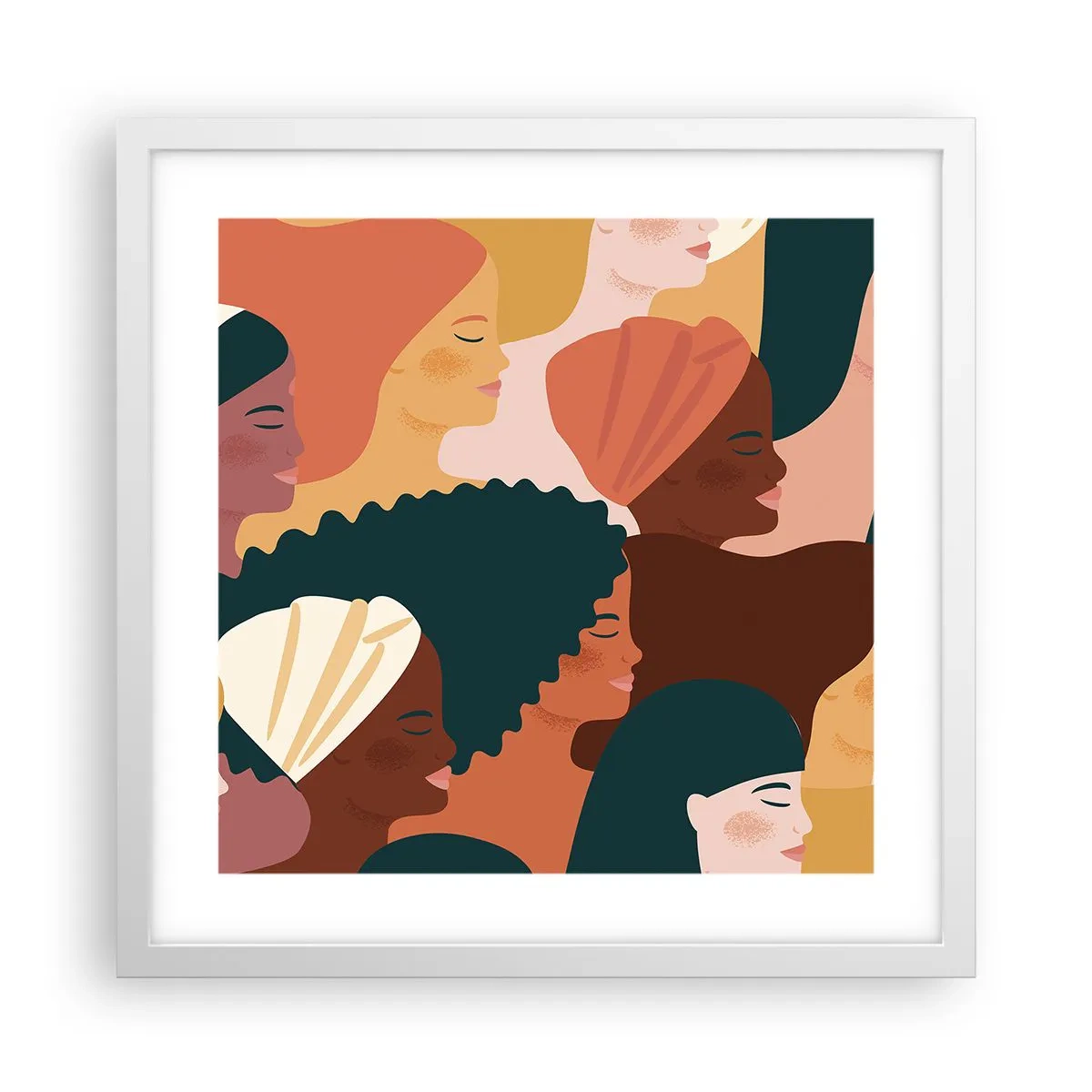 Plakát v bílém rámu - Pouze ženskost - 40x40 cm