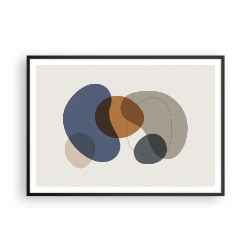 Plakát v černém rámu - Kapky barev - 100x70 cm