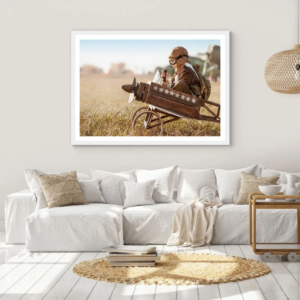 Plakát v bílém rámu - Start do snů - 50x40 cm