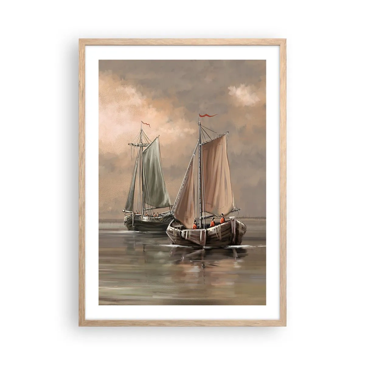 Plakát v rámu světlý dub - Návrat námořníků - 50x70 cm