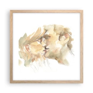 Plakát v rámu světlý dub - Nalezena polovina? - 40x40 cm