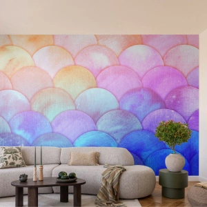 Fototapeta Premium Canvas - Perleťová šupina - Pastel, Bubliny, Váhy - 100x70 cm