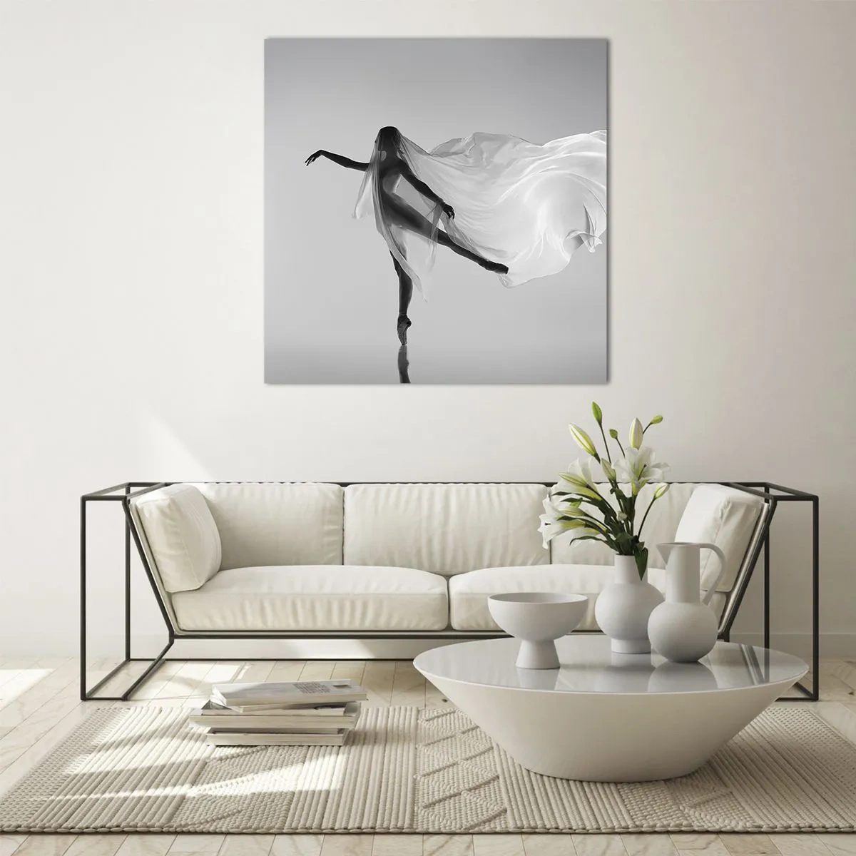 Obraz na skle - Lehkost a půvab - 30x30 cm