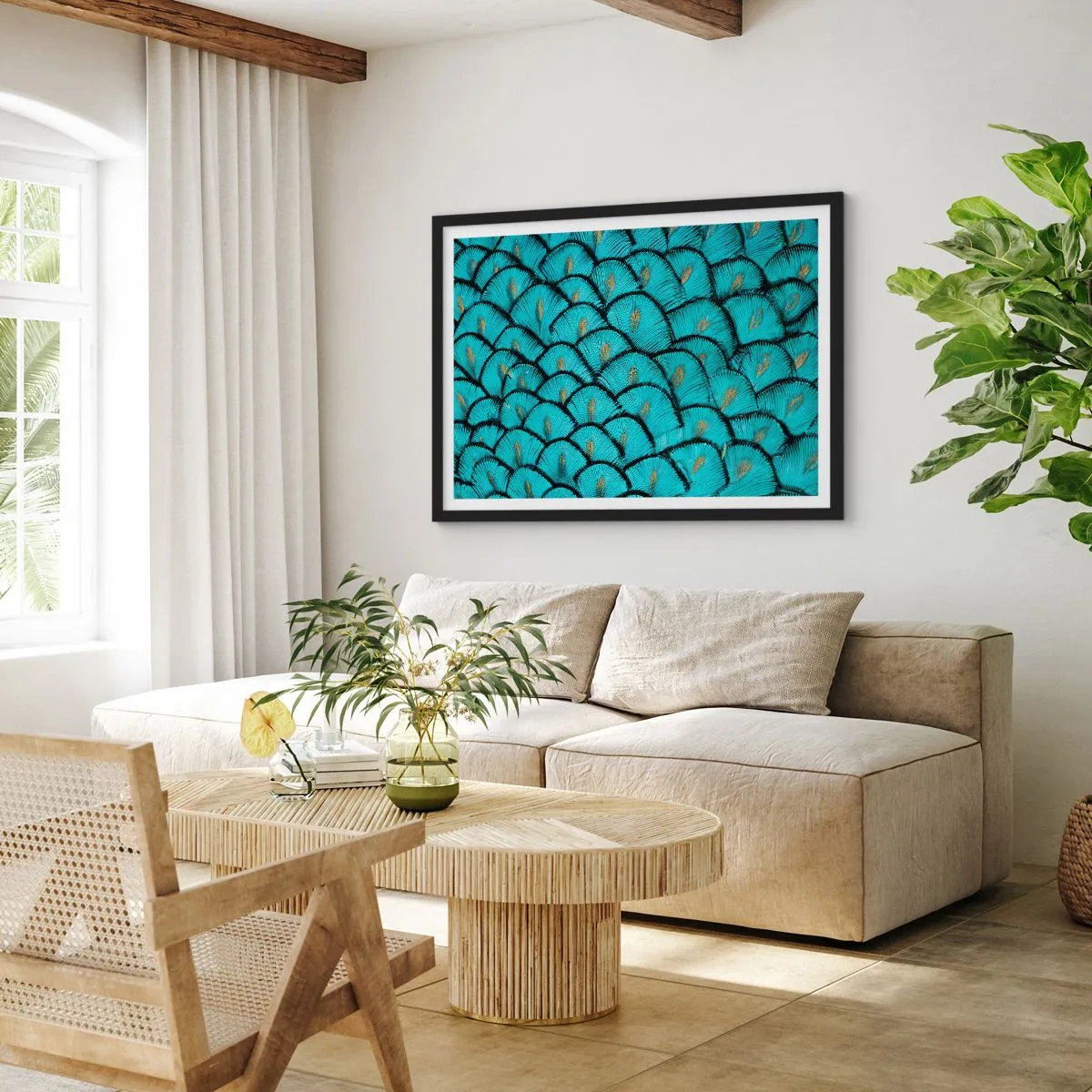 Plakát v černém rámu - Velká slavnost peří - 70x50 cm