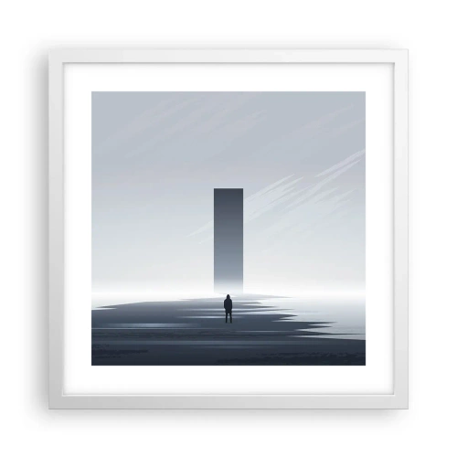 Plakát v bílém rámu - Příležitost nebo hrozba? - 40x40 cm
