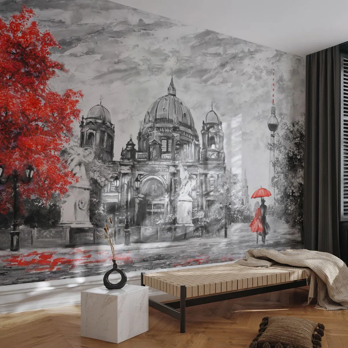 Fototapeta Premium Sand - Berlínské setkání - Město, Malování, Architektura - 500x350 cm