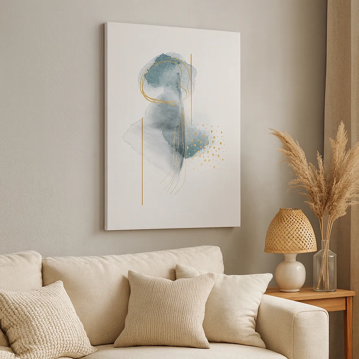 Obraz na plátně - O vztahu mezi šedou a zlatou - 50x70 cm