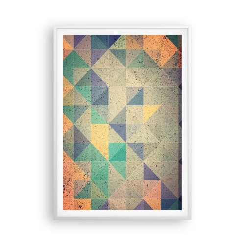 Plakát v bílém rámu - Republika trojúhelníků - 70x100 cm