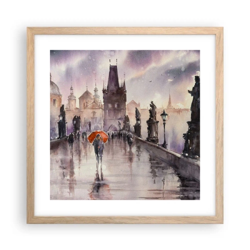 Plakát v rámu světlý dub - Lidé se nemění - 40x40 cm