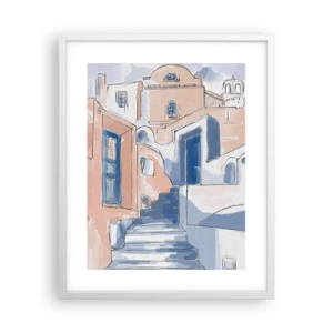 Plakát v bílém rámu - Exotické město - 40x50 cm