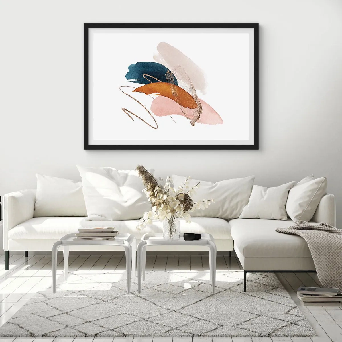 Plakát v černém rámu - Okřídlená kompozice - 100x70 cm