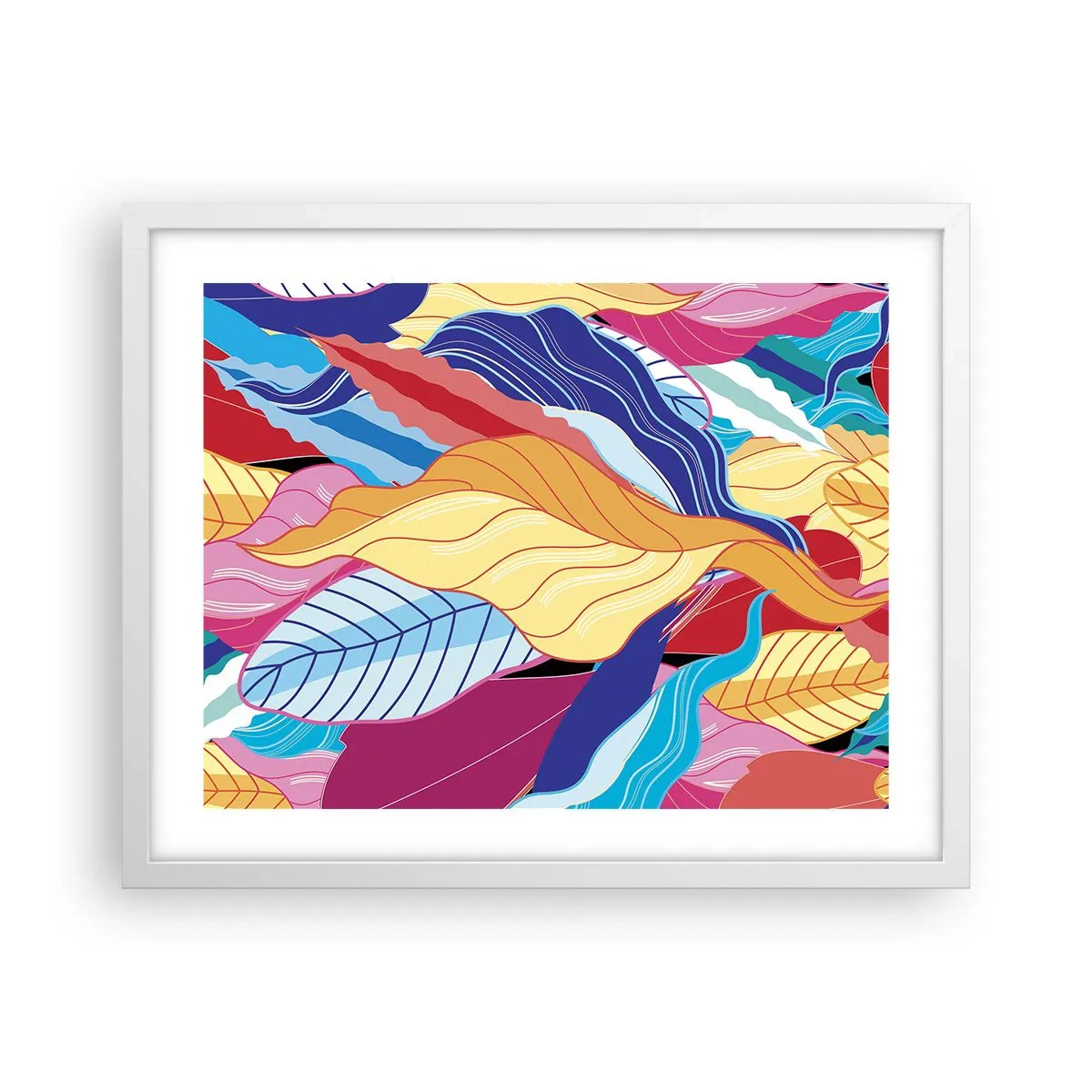 Plakát v bílém rámu - Barevný nepořádek - 50x40 cm