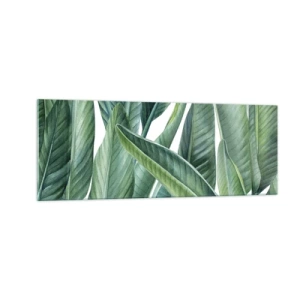 Obraz na skle - Prostě zelená - 140x50 cm