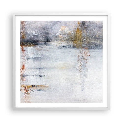 Plakát v bílém rámu - Za závojem vzduchu - 60x60 cm