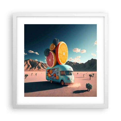 Plakát v bílém rámu - Chuť prázdnin - 40x40 cm